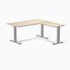 Desky Zero Laminate L-Shape Office Desk, Classic Oak desktop, Gray frame