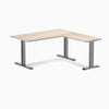 Desky Zero Laminate L-Shape Office Desk, Classic Oak desktop, Space Gray frame