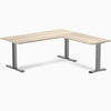 Desky Zero Laminate L-Shape Office Desk, Classic Oak desktop, Space Gray frame