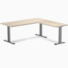 Desky Zero Laminate L-Shape Office Desk, Classic Oak desktop, Space Gray frame