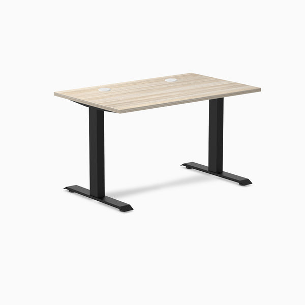 Desky Zero Laminate Office Desk, Classic Oak desktop, Matte Black frame