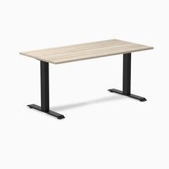 Desky Zero Laminate Office Desk, Classic Oak desktop, Matte Black frame