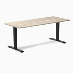 Desky Zero Laminate Office Desk, Classic Oak desktop, Matte Black frame