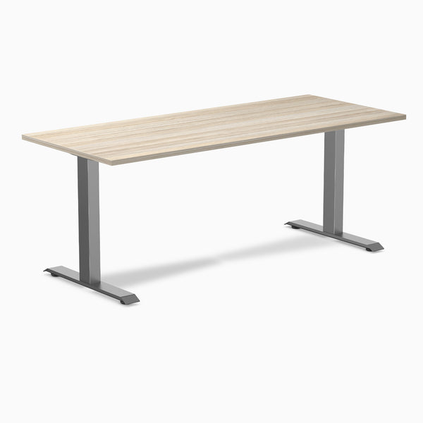 Desky Zero Laminate Office Desk, Classic Oak desktop, Space Gray frame