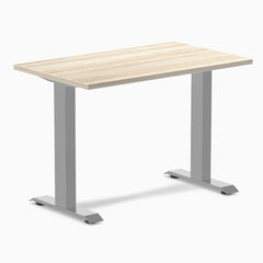 Desky Zero Mini Office Desk, Classic Oak desktop, Gray frame