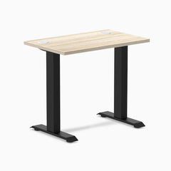 Desky Zero Mini Office Desk, Classic Oak desktop, Matte Black frame