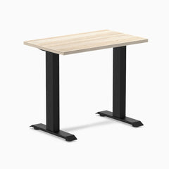 Desky Zero Mini Office Desk, Classic Oak desktop, Matte Black frame