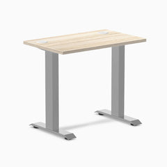 Desky Zero Mini Office Desk, Classic Oak desktop, Gray frame