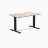 Desky Zero Scalloped Laminate Office Desk, Classic Oak desktop, Matte Black frame