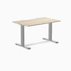 Desky Zero Scalloped Laminate Office Desk, Classic Oak desktop, Gray frame