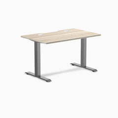 Desky Zero Scalloped Laminate Office Desk, Classic Oak desktop, Space Gray frame