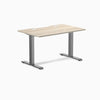 Desky Zero Scalloped Laminate Office Desk, Classic Oak desktop, Space Gray frame