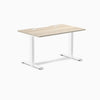 Desky Zero Scalloped Laminate Office Desk, Classic Oak desktop, White frame