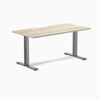 Desky Zero Scalloped Laminate Office Desk, Classic Oak desktop, Space Gray frame