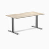 Desky Zero Scalloped Laminate Office Desk, Classic Oak desktop, Space Gray frame