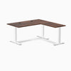 Desky Zero Softwood L-Shape Office Desk, American Rustic Pine desktop, White frame