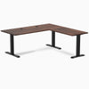 Desky Zero Softwood L-Shape Office Desk, American Rustic Pine desktop, Matte Black frame