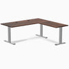 Desky Zero Softwood L-Shape Office Desk, American Rustic Pine desktop, Gray frame