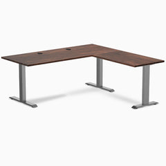 Desky Zero Softwood L-Shape Office Desk, American Rustic Pine desktop, Space Gray frame