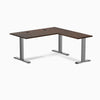 Desky Zero Rubberwood L-Shape Office Desk, Dark Walnut desktop, Space Gray frame