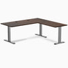 Desky Zero Rubberwood L-Shape Office Desk, Dark Walnut desktop, Space Gray frame