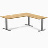 Desky Zero Rubberwood L-Shape Office Desk, Light Oak desktop, Space Gray frame