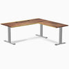 Desky Zero Hardwood L-Shape Office Desk, Pheasantwood desktop, Gray frame