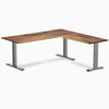 Desky Zero Hardwood L-Shape Office Desk, Pheasantwood desktop, Space Gray frame