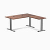 Desky Zero Hardwood L-Shape Office Desk, Walnut desktop, Space Gray frame