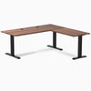 Desky Zero Hardwood L-Shape Office Desk, Walnut desktop, Matte Black frame