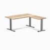 Desky Zero Hardwood L-Shape Office Desk, White Ash desktop, Space Gray frame