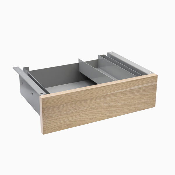 classic oak under desk drawer in grey frame