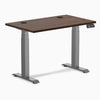 Desky Dual Mini Rubberwood Sit Stand Desk, Dark Walnut desktop, Space Gray frame