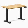 Desky Dual Mini Rubberwood Sit Stand Desk, Light Oak desktop, Matte Black frame