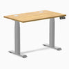 Desky Dual Mini Rubberwood Sit Stand Desk, Light Oak desktop, Gray frame
