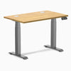 Desky Dual Mini Rubberwood Sit Stand Desk, Light Oak desktop, Space Gray frame