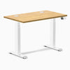 Desky Dual Mini Rubberwood Sit Stand Desk, Light Oak desktop, White frame