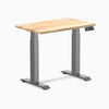 Desky Dual Mini Rubberwood Sit Stand Desk, Natural desktop, Space Gray frame