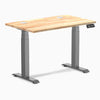 Desky Dual Mini Rubberwood Sit Stand Desk, Natural desktop, Space Gray frame