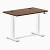 Desky Dual Mini Rubberwood Sit Stand Desk, Red Walnut desktop, White frame