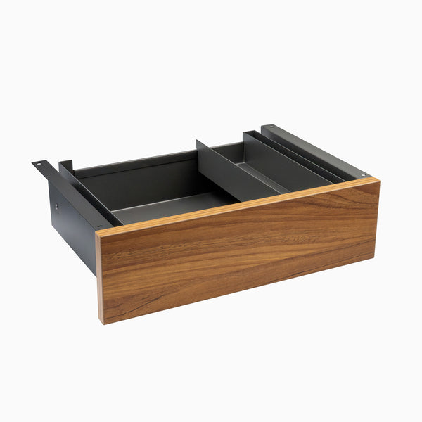 prime oak melamine drawer in space grey frame