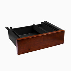 red walnut rubberwood under desk drawer in black frame