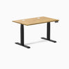 Desky Dual Rubberwood Sit Stand Desk, Light Oak desktop, Matte Black frame