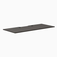 Desky Scalloped Laminate Desk Tops, Burnished Wood desktop