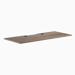 Desky Scalloped Laminate Desk Tops, Natural Walnut desktop