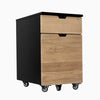 Hardwood white oak black minimal filing cabinet