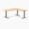 Desky Zero Bamboo L-Shape Office Desk, Bamboo desktop, Space Gray frame