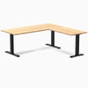 Desky Zero Bamboo L-Shape Office Desk, Bamboo desktop, Matte Black frame