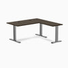 Desky Zero Bamboo L-Shape Office Desk, Dark Bamboo desktop, Space Gray frame
