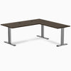 Desky Zero Bamboo L-Shape Office Desk, Dark Bamboo desktop, Space Gray frame